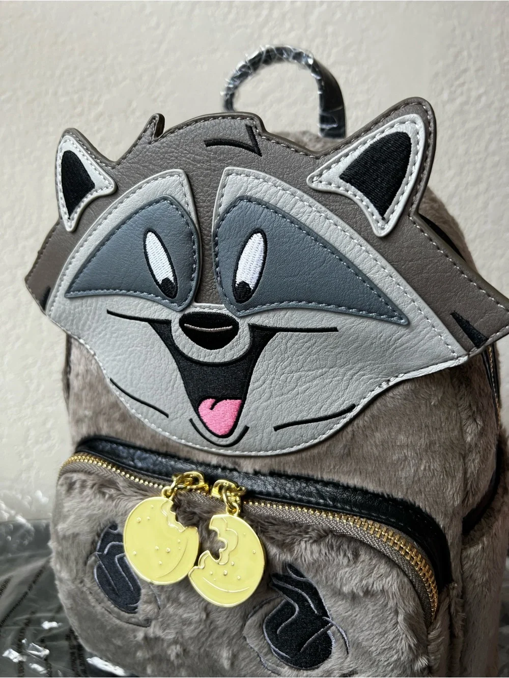 Loungefly Disney Pocahontas Meeko Fuzzy Cosplay Mini Backpack Rare - NWT
